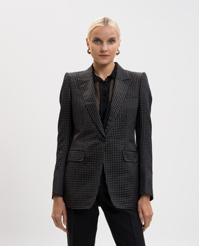 Tom Ford Чорний жакет із шовку в горох GI3054FAX1655