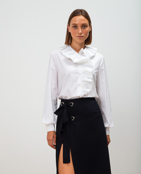Lanvin Белая блуза с рюшами RWTO655U3698