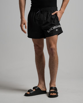 Dolce&Gabbana Чорні шорти для плавання з логотипом M4F31TFUSFW