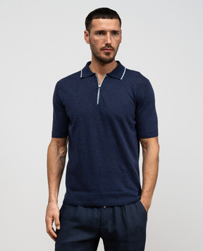 Cashmere&Whiskey Синее поло с льном MU9952318455R