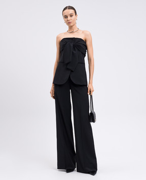 Max Mara Чорний топ VERUSKA з вовни в стилі жакета VERUSKA