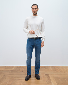 Stefano Ricci Білий джемпер із шовку з монограмою логотипа K616215G01F25101