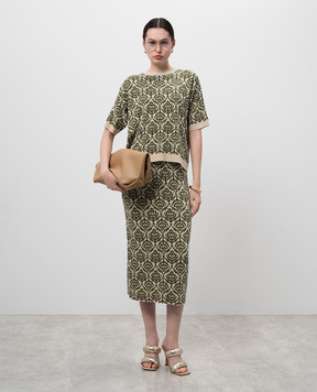 Max Mara Weekend Бежева спідниця міді LENA у візерунок LENA
