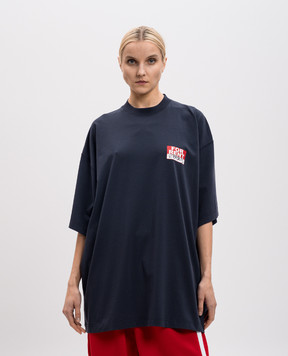 Vetements Синя футболка з принтом логотипа UA66TR745Nw