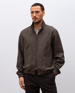 Loro Piana Коричнева куртка з льону та вовни FAP2168