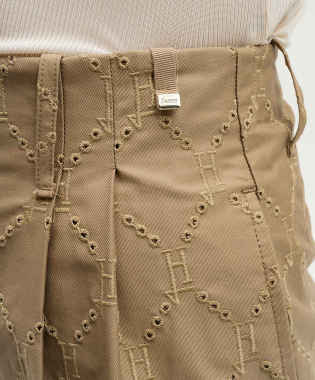 Herno Бежевые шорты DELON с вышивкой логотипа PT000047D13218RC1 изображение 5