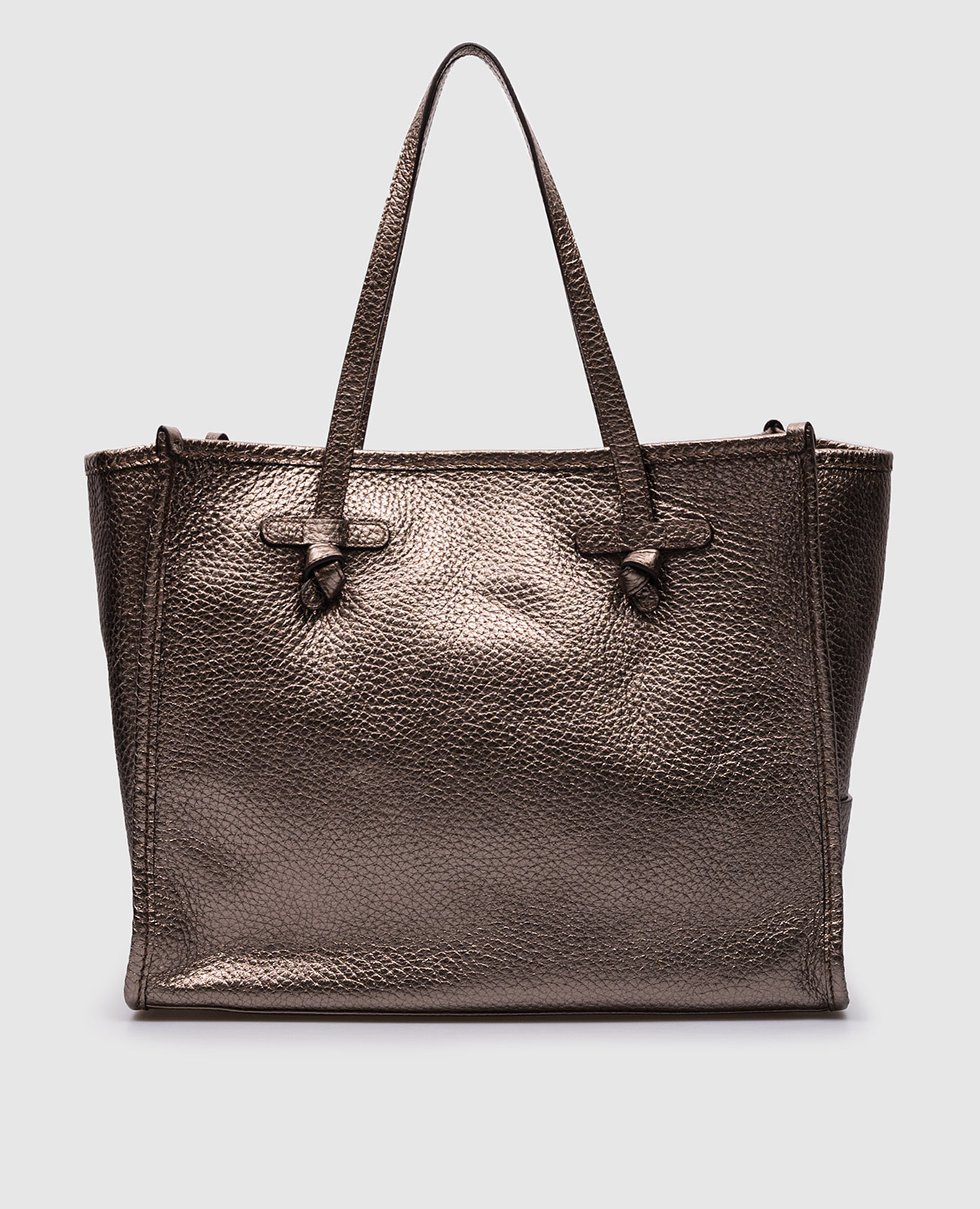 

Коричневая кожаная сумка MARCELLA с патчем логотипа, Бежевый, Сумки на плечо