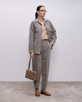 Loro Piana Серые брюки из льна, шерсти и кашемира. FAP3693