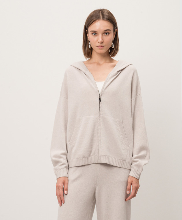 Simonetta Ravizza Серая спортивная куртка из кашемира MARGHERITA F04KN33T10 изображение 3