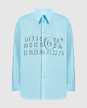 Maison Margiela MM6 Блакитна сорочка з принтом логотипа S52DT0047M35152