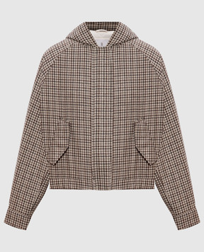 Brunello Cucinelli Бежевая куртка из шерсти в клетку MG5237690P