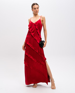 Twinset Червона сукня максі з оборками 242TT2431