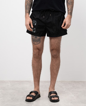 Off-White Чорні шорти з емблемою Errow OMFD014S25FAB004