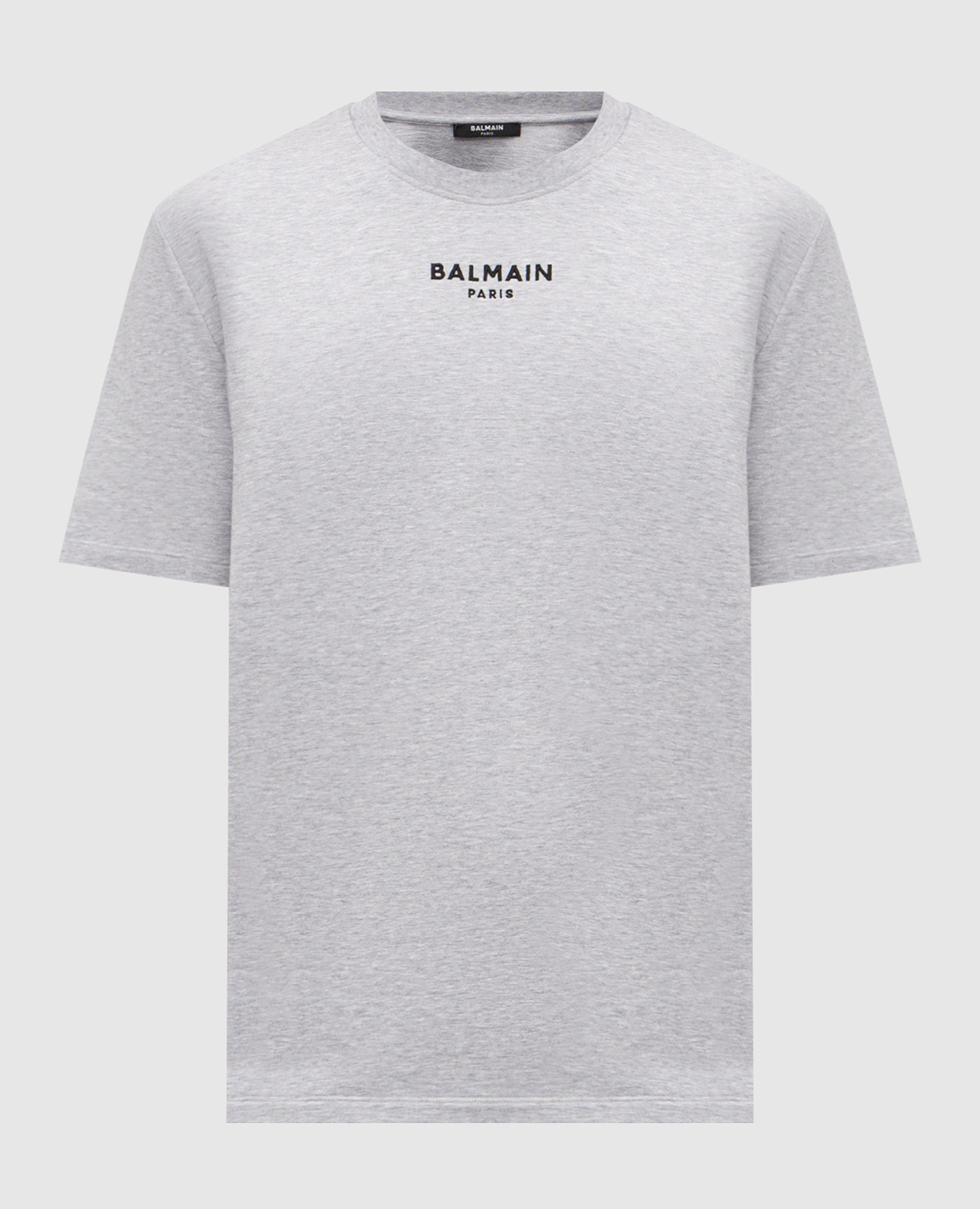 

Серая меланжевая футболка с вышивкой логотипа, Серый, Футболки