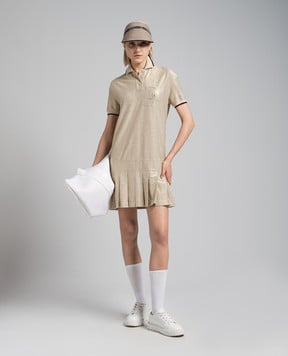 Brunello Cucinelli Бежевое платье с люрексом ML947AEN41