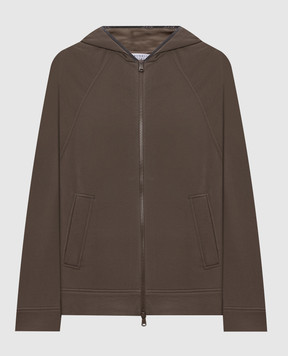 Brunello Cucinelli Коричневая спортивная куртка с цепочкой мониль MN05NSO406