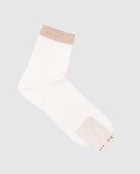 Story Loris Дитячі білі шкарпетки з люрексом 02943H78