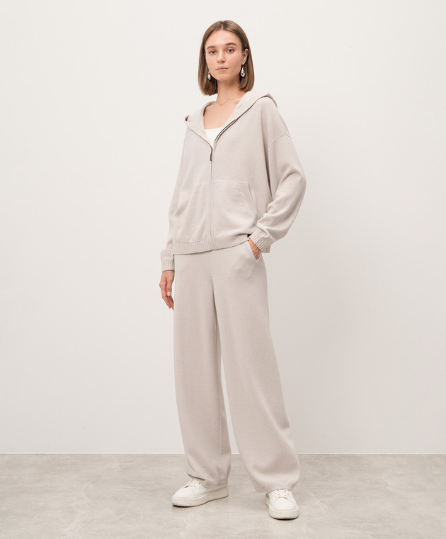 Simonetta Ravizza Серая спортивная куртка из кашемира MARGHERITA F04KN33T10 изображение 2