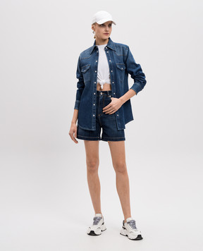 Dolce&Gabbana Синя джинсова сорочка з ефектом потертості F5T34DG8MS1