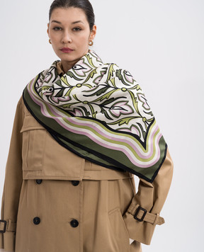 Max Mara Weekend Зелена хустка ONESTO із шовку в принт ONESTO