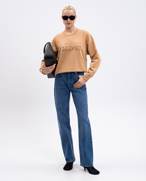 Maison Margiela MM6 Коричневий світшот з принтом логотипа S52GU0248M25025