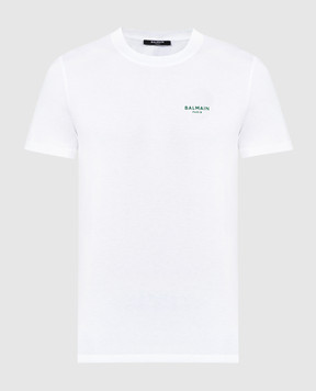 Balmain Белая футболка с принтом логотипа CH0EF000BB04