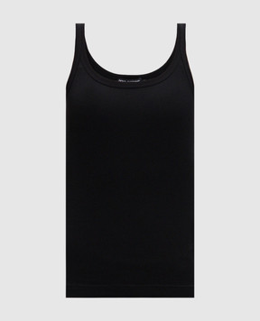 Dolce&Gabbana Чорний топ в рубчик F8U09TFU7AV