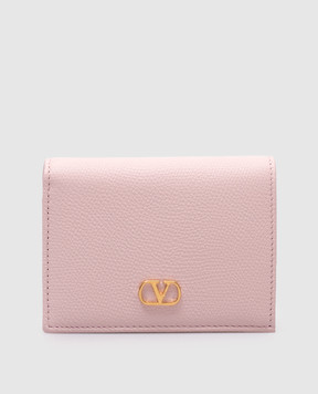Valentino Рожеве шкіряне портмоне з емблемою VLogo 7W2P0AJ3SNP