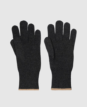 Brunello Cucinelli Серые перчатки из кашемира M2293118