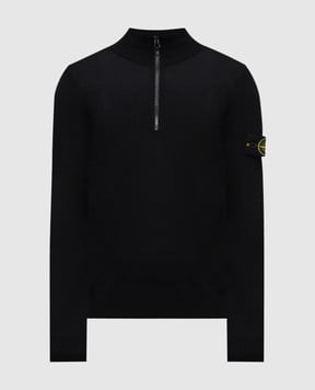 Stone Island Чорний джемпер з вовни з логотипом K2S155100007S00C4