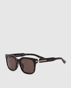 Alexander McQueen Коричневі сонцезахисні окуляри City T-Bar 821681J0749