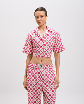 Palm Angels Укорочена сорочка в принт Net з логотипом PWGG007S25FAB001
