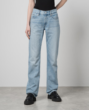 Helmut Lang Голубые джинсы с эффектом потертости O01DW203