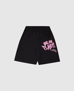 Sprayground Детские черные шорты Characters Fight SPY1281EBLK