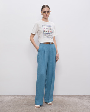 Max Mara Weekend Біла футболка CABINA з вишивкою логотипа CABINA