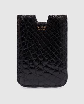 Tom Ford Черный кожаный чехол для телефона с монограммой логотипа S0024T