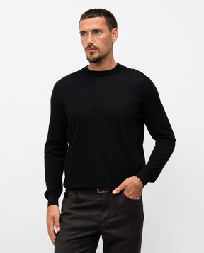 Stefano Ricci Чорний джемпер з кашеміру та шовку K606003G02F25303