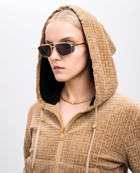 Balmain Золотые солнцезащитные очки BRIGADE-V BPS142D56w