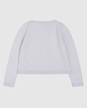Christian Dior Детский голубой кардиган с шерстью с люрексом 8HBM14CARE34