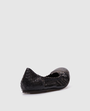 Brunello Cucinelli Синие балетки из кожи питона MZDCUC764
