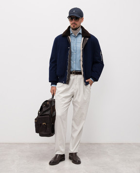 Brunello Cucinelli Блакитна джинсова сорочка MR6830627