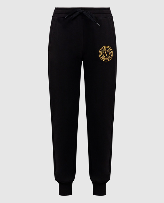 Black joggers with logo embroidery
