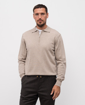 Cashmere&Whiskey Бежевое поло из шерсти мериноса 94394Z