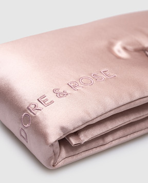 Dore & Rose Розовая маска для сна из шелка с логотипом. DEEPSLEEPMASK