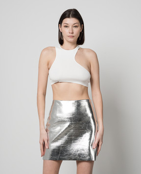 Materiel Білий асиметричний топ MSS24KN01BLWT