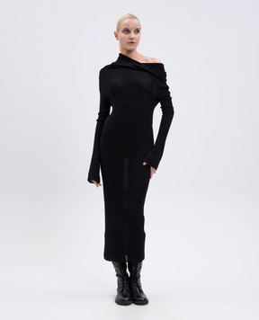 Ann Demeulemeester Чорна сукня Barbro з вовни B0012540FA059