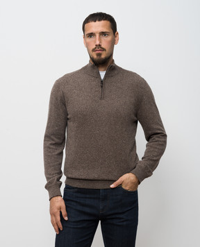 Canali Коричневый джемпер с шерстью MK02357C0015