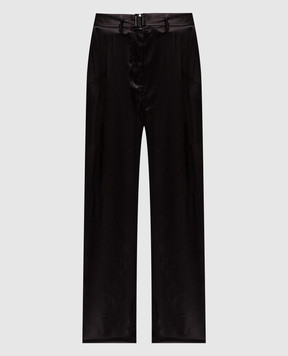 Magda Butrym Коричневі штани з шовком PANTS01151425