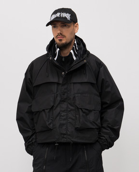 Vetements Чорна вітровка з капюшоном UH76OJ260B