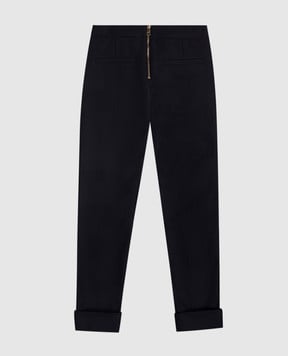Balmain Дитячі сині штани з вовни BX6B20I02831214